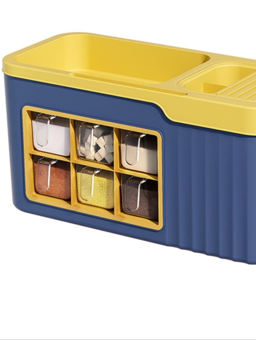 Kitchen Countertop Spice Organizer - Blue & Yellow